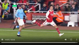 阿森纳完美传控反击曼城,阿森纳门将被打