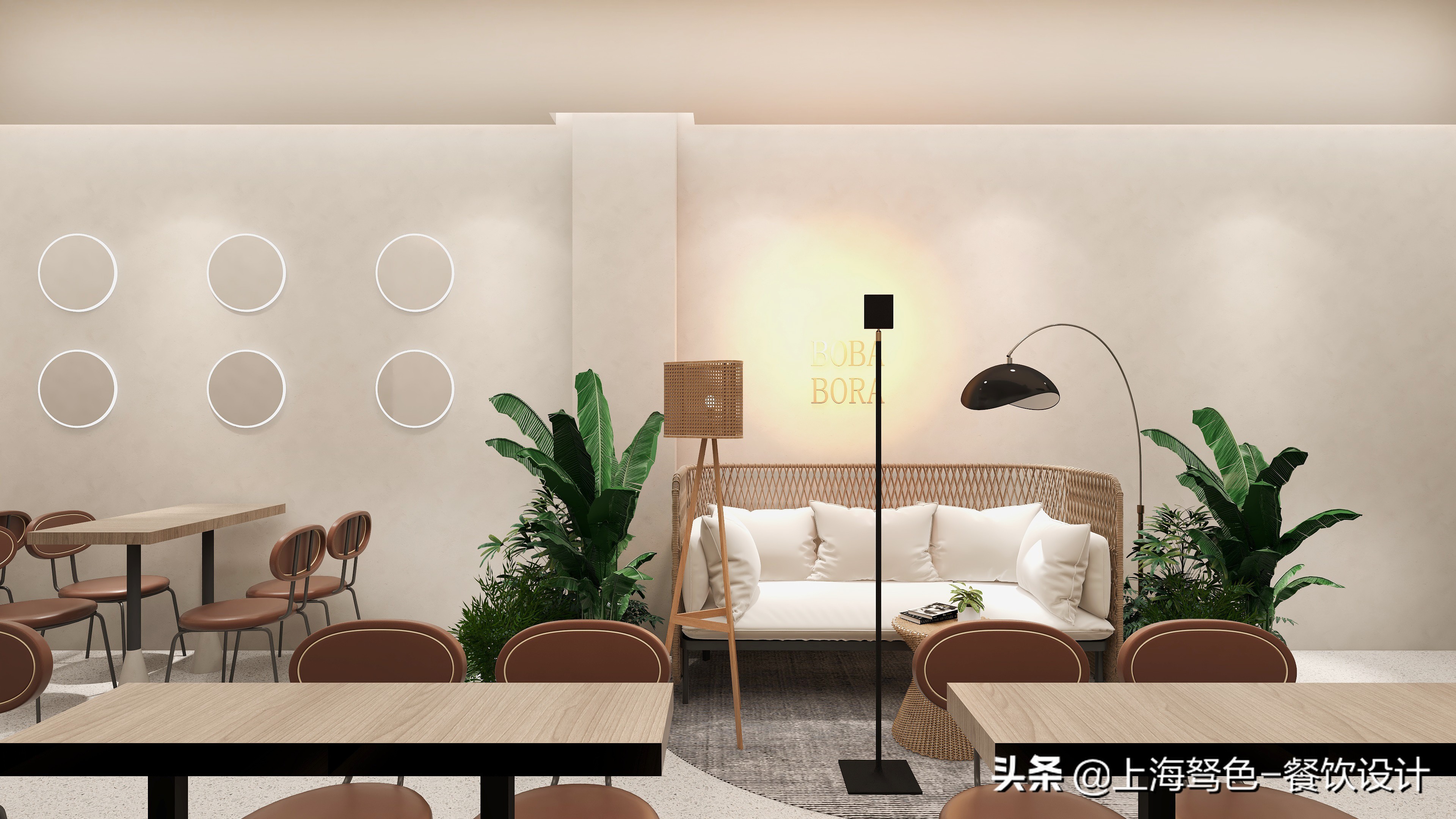 20平方的网红奶茶店简约风,钵钵鸡奶茶店甜品店一体装修风格