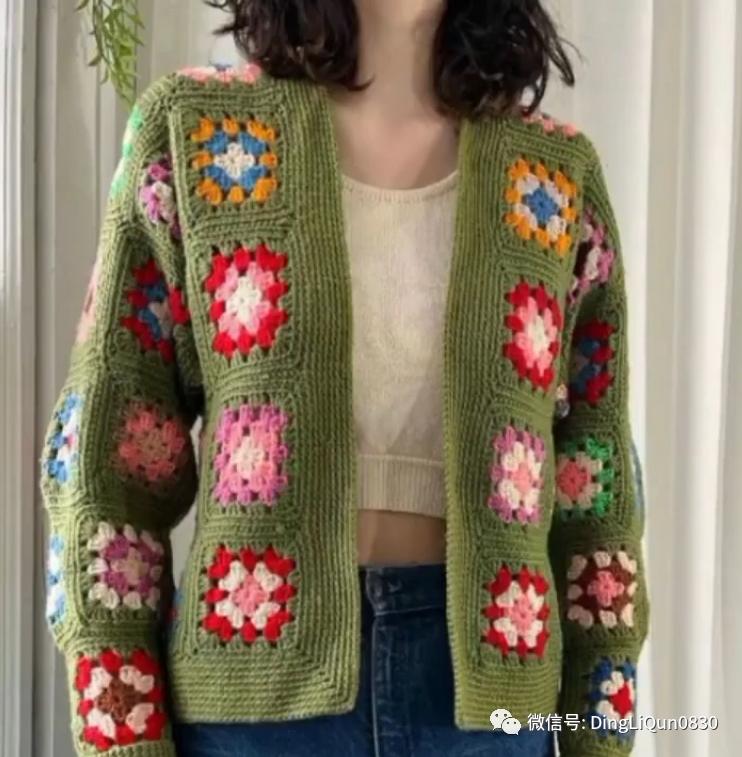 「针织作品」漂亮的祖母格图案夹克2022精品系列