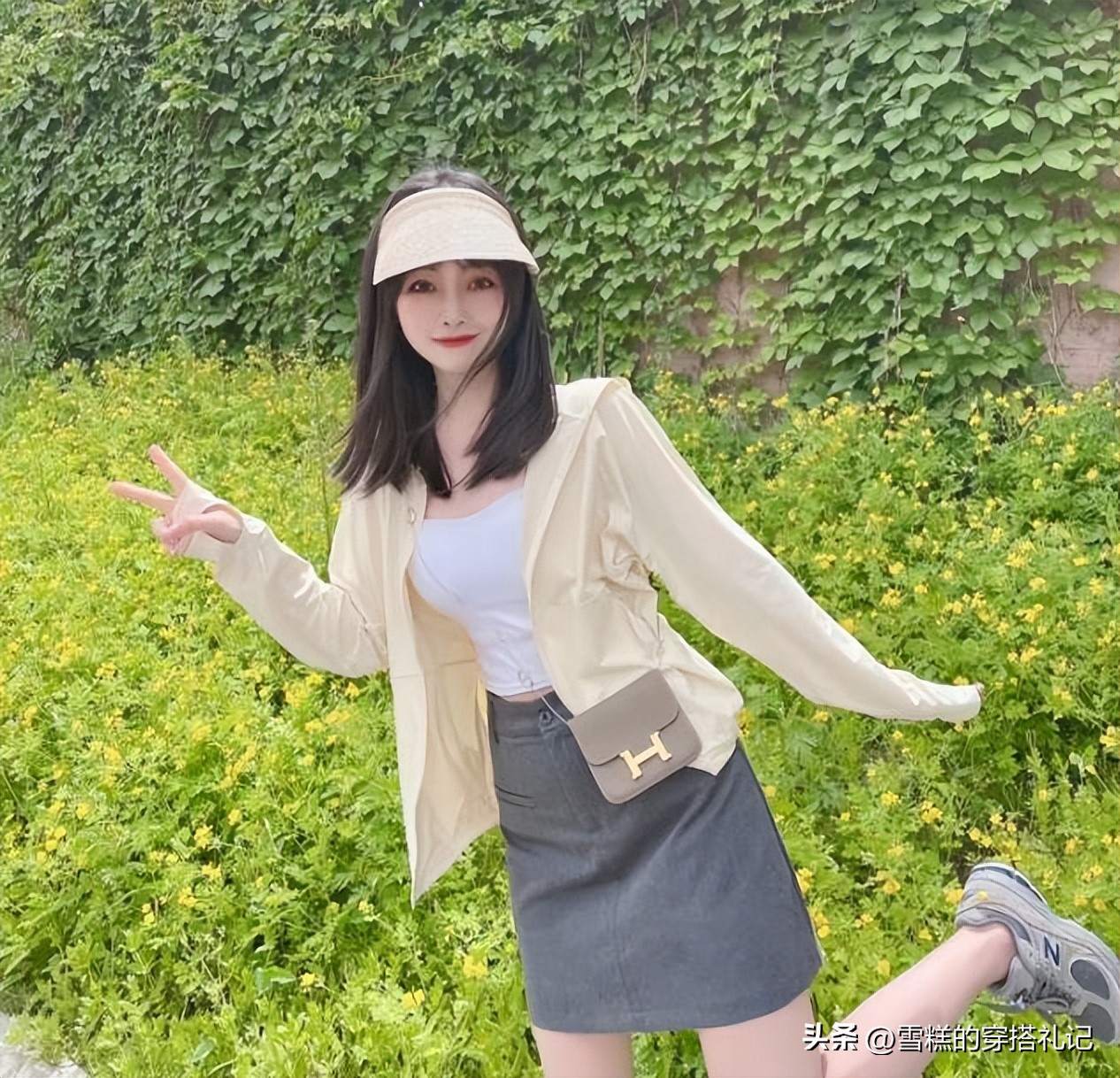 防晒衫吊带背心短裙三件套,今年最洋气的防晒衫搭裙子