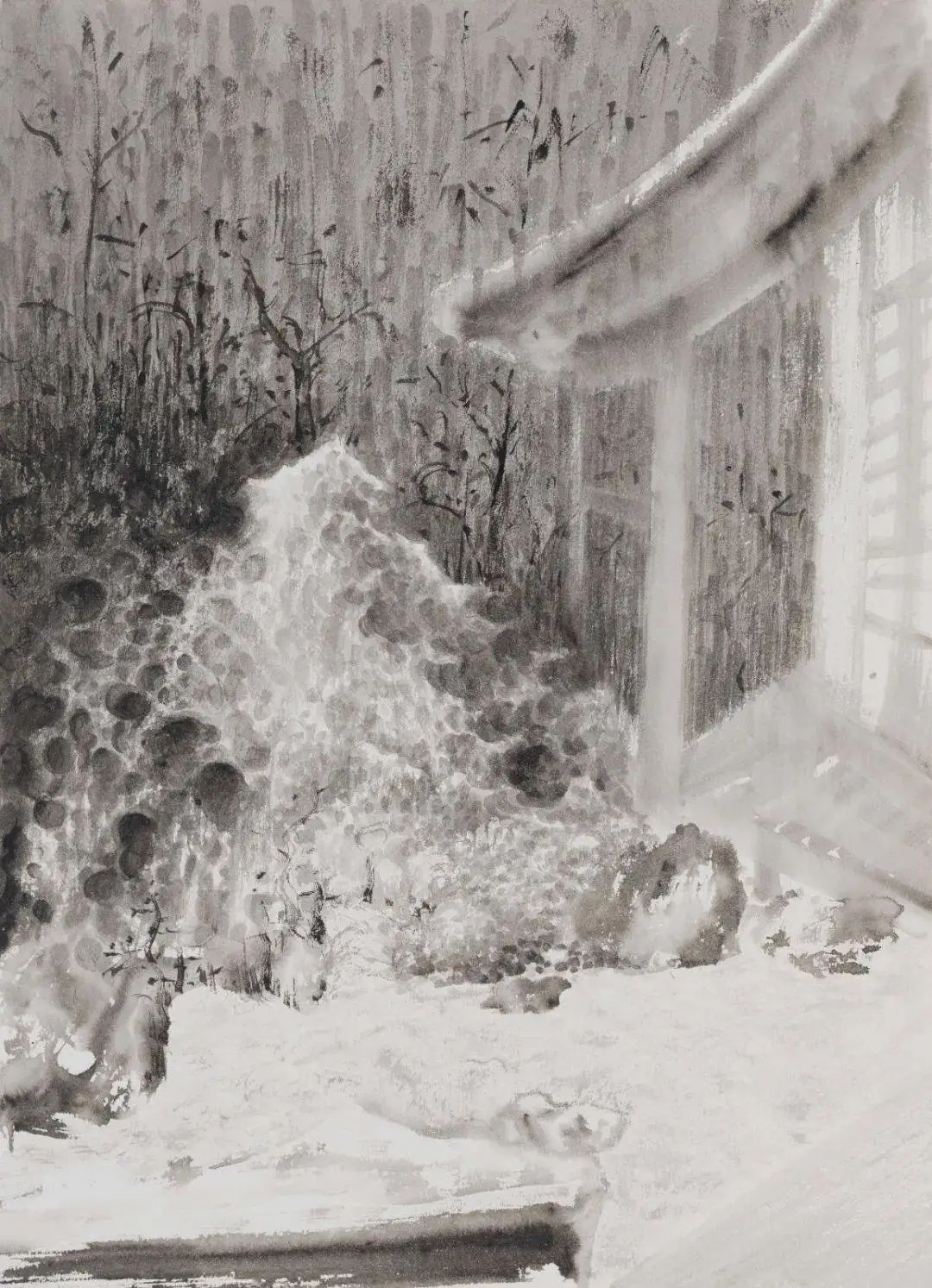 严谨细致的书法,水墨气韵生动的线描