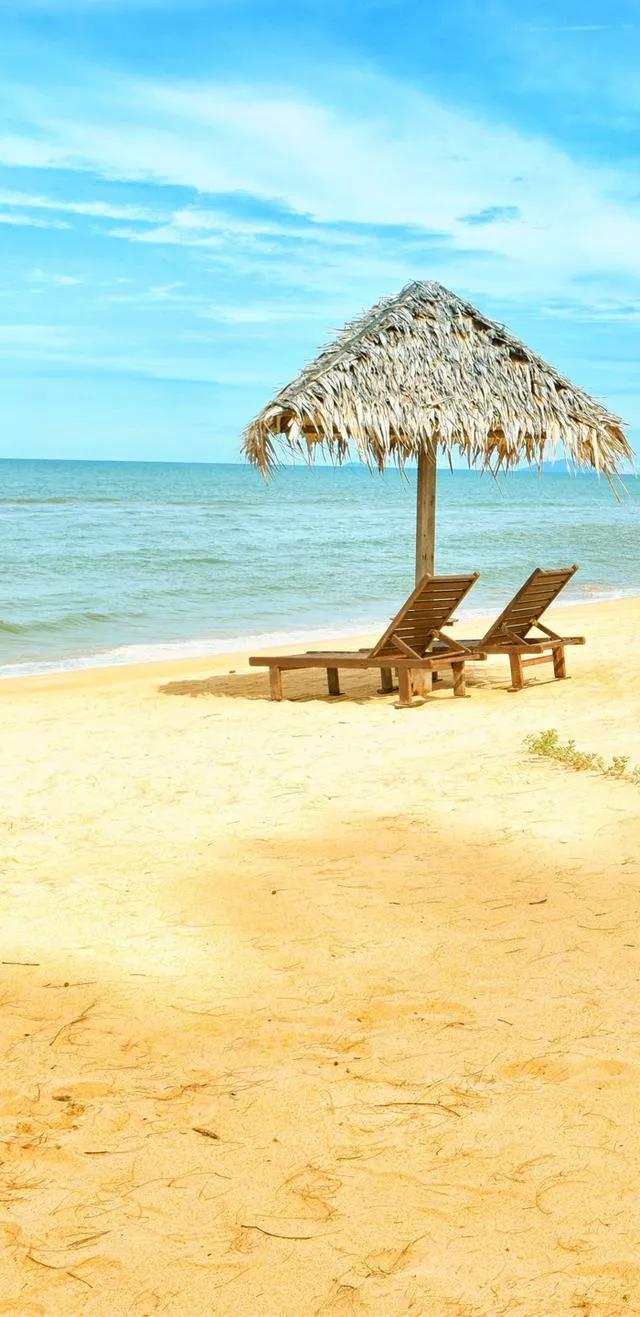 美丽的碧海蓝天壁纸,2018蓝色大海夏天壁纸