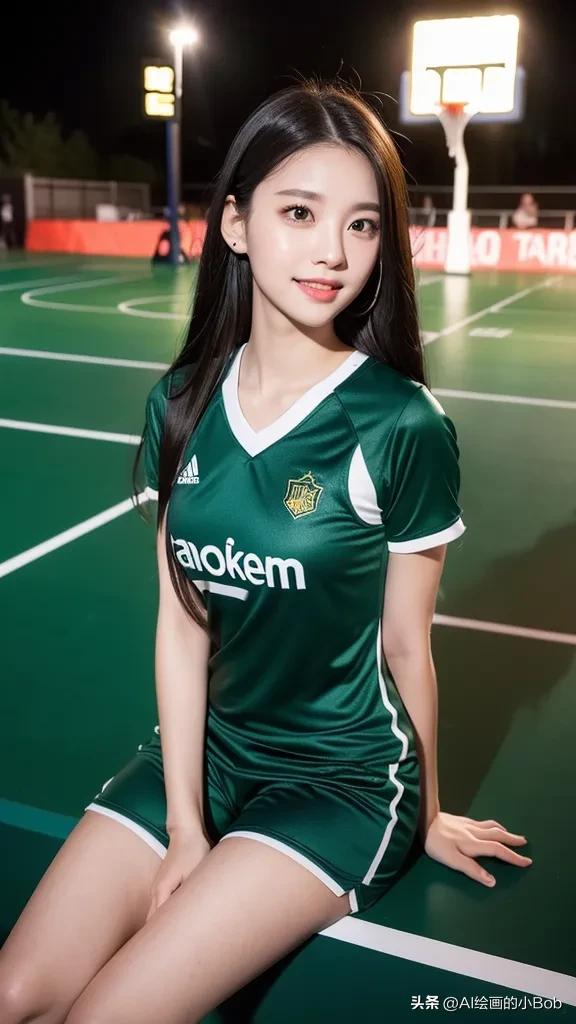 手中拿着篮球ai绘画,打篮球的男生和女生绘画教程