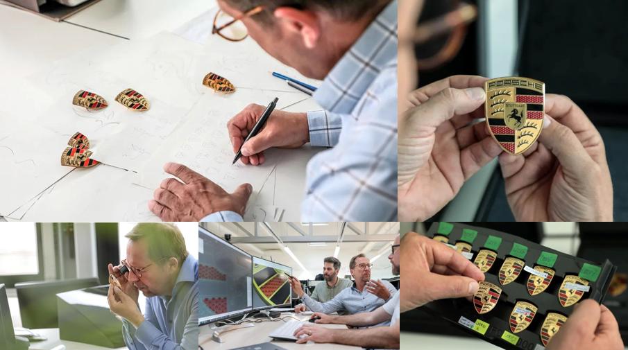 保时捷macan换logo,保时捷macan头枕印logo图片