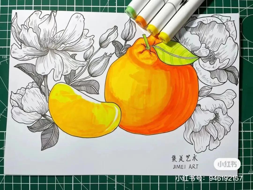 彩铅画出马克笔的效果,彩铅马克笔混合画