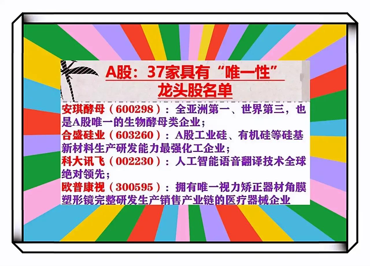 最具稀缺性的40家全球级龙头股,史上最全稀缺性龙头股一览表收藏