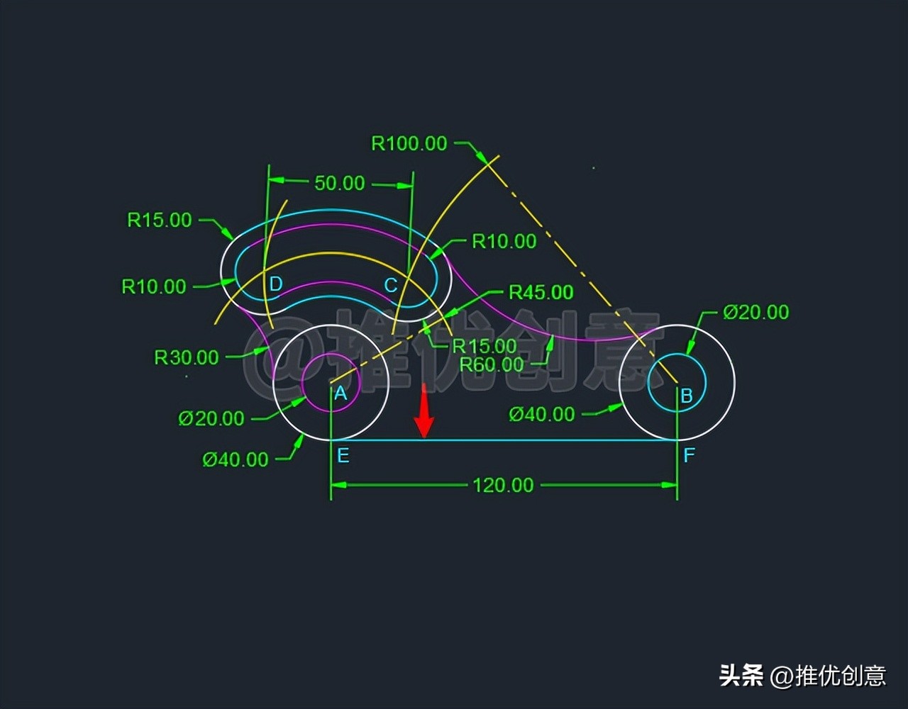 cad绘图教程直角定位,cad的机械制图初学入门图