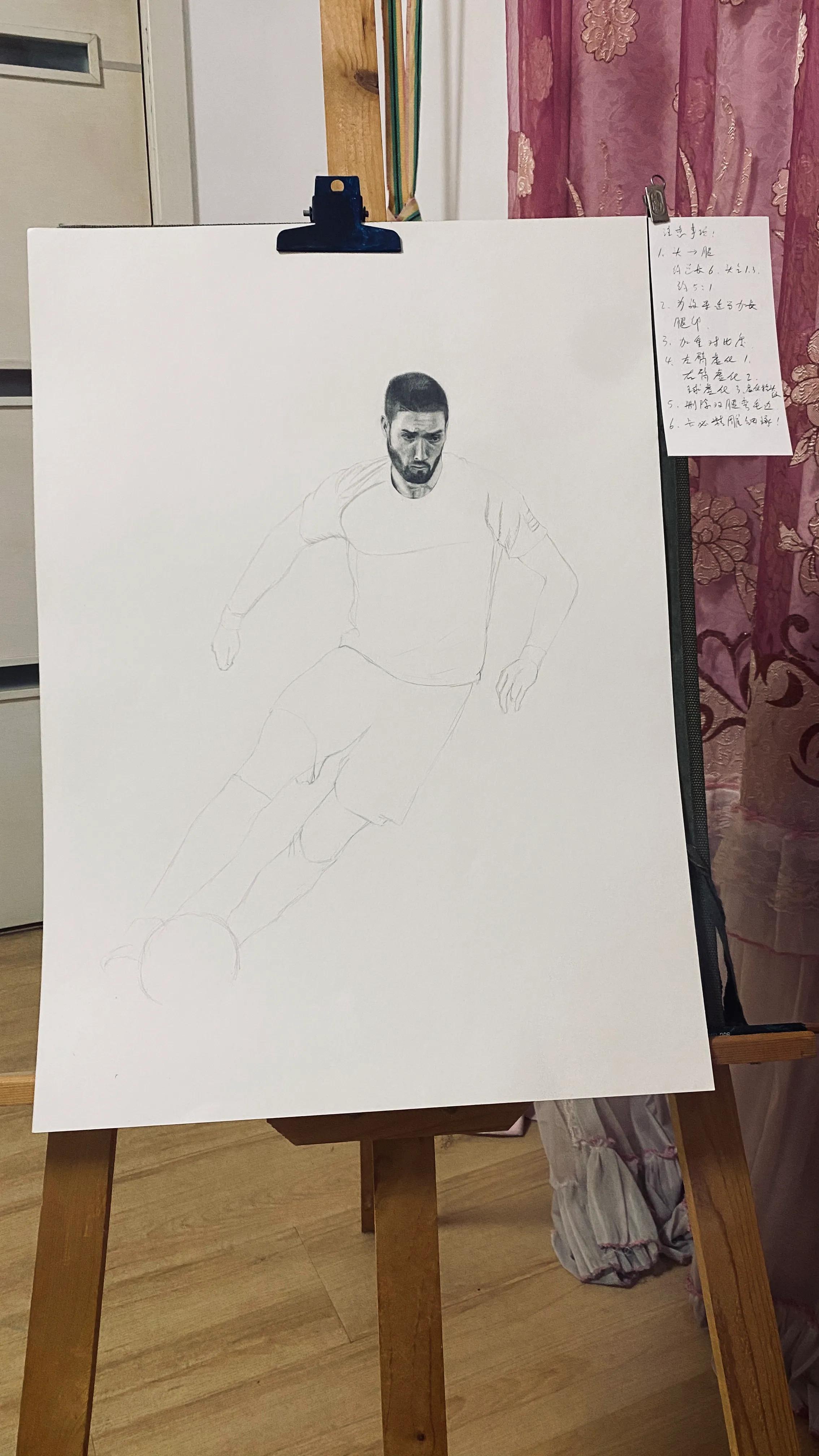 没有画完的素描人物图片,没画完的油画