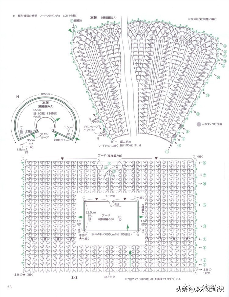 办公室格子斗篷保暖护肩小披肩 (秋冬披肩斗篷披肩编织教程)