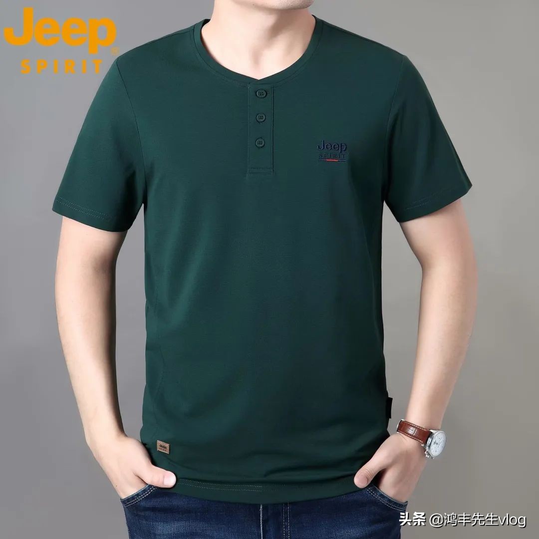 jeep短袖t恤专卖店男装翻领,jeep短袖t恤男纯棉官方正品