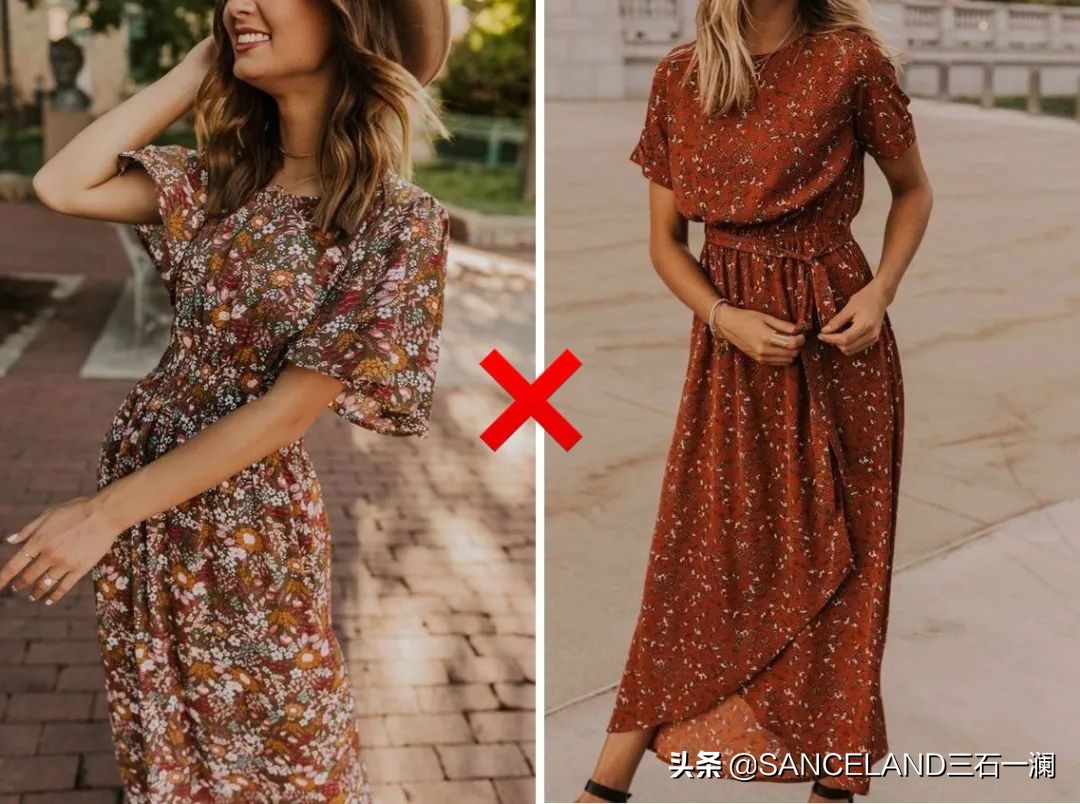 高端碎花印花棉麻连衣裙,丹慕妮尔气质印花连衣裙