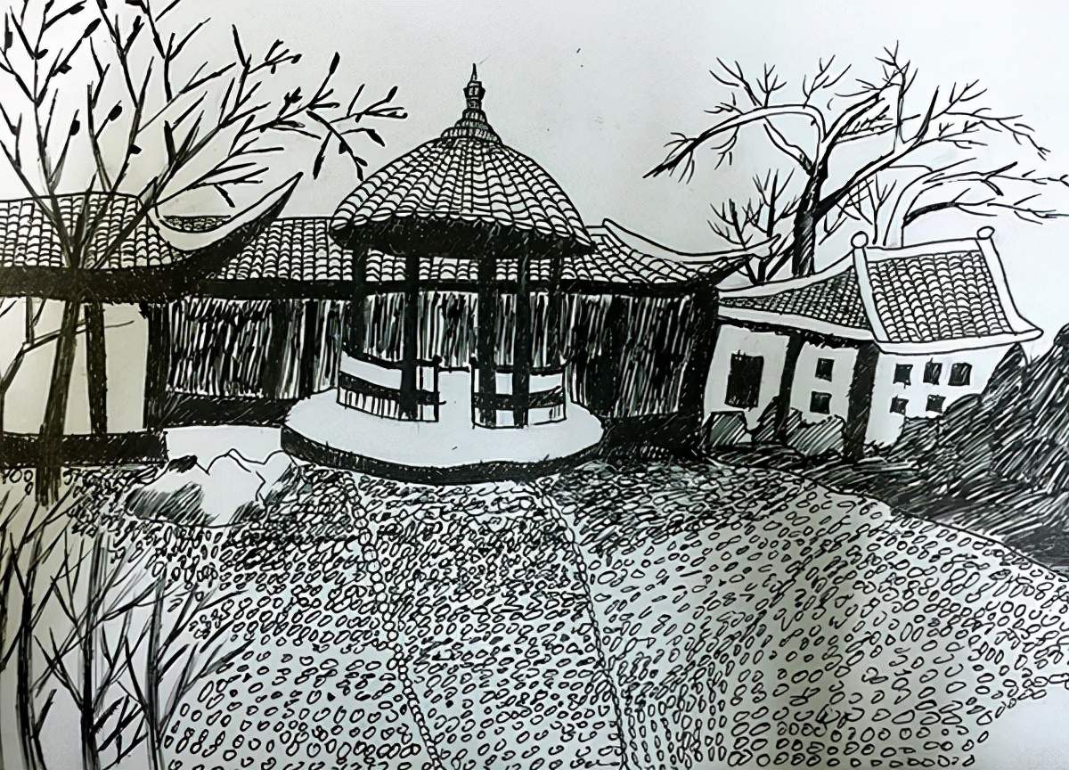 公园一角绘画儿童画,书画大赛里面的儿童画最好看