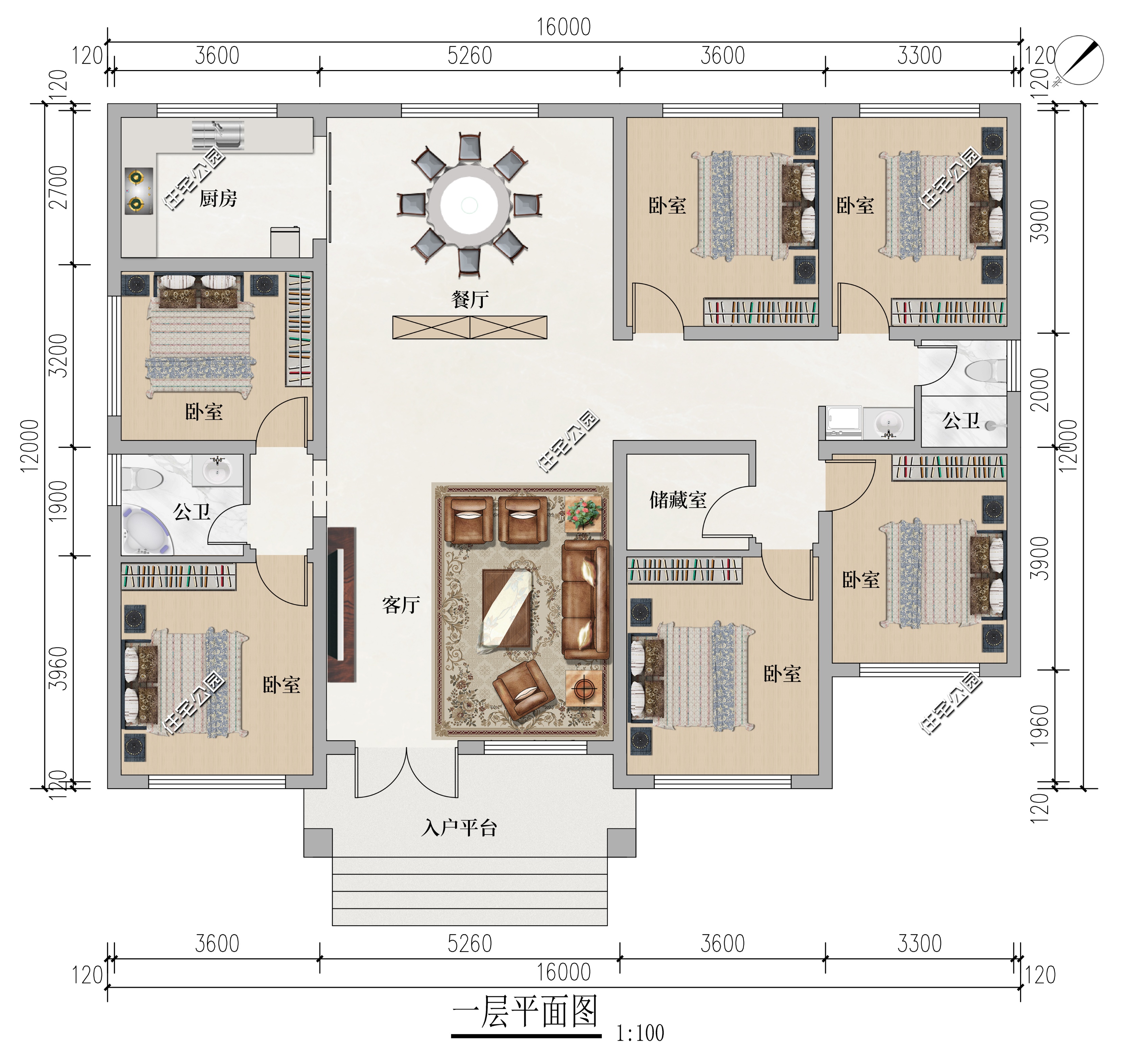 农村宅基地200平建造一层四合院,小宅基地自建房设计15万