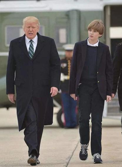 特朗普巴伦小时候,特朗普小儿子巴伦近照