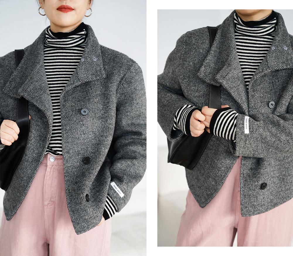 小个子拼接毛衣棉服最新款时髦,秋冬慵懒毛衣棉服内搭