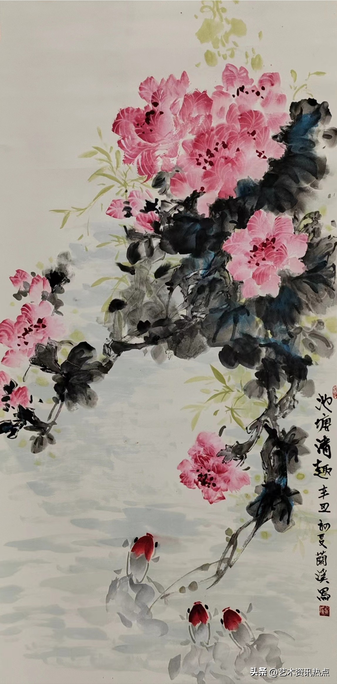 名家推荐|画家李维娜，惟妙惟肖婀娜多姿之芙蓉图