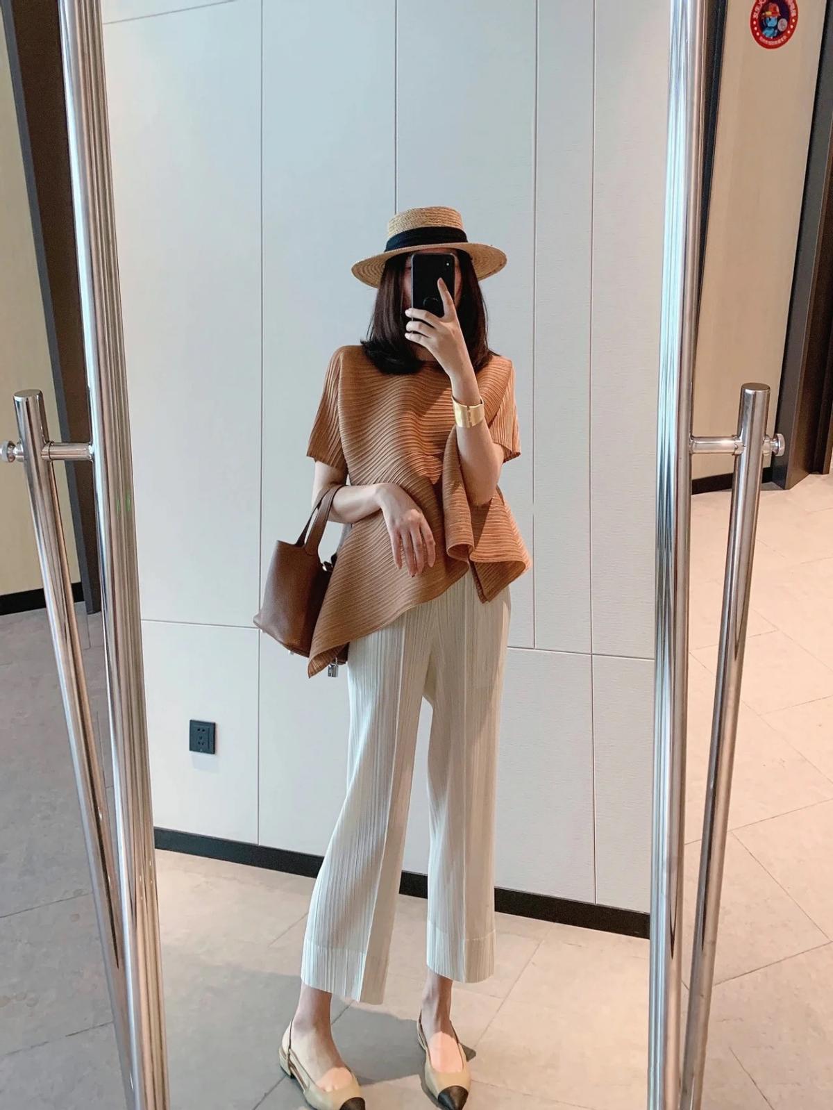 小个子皱皱裤女夏季薄款,冰丝皱皱裤大码