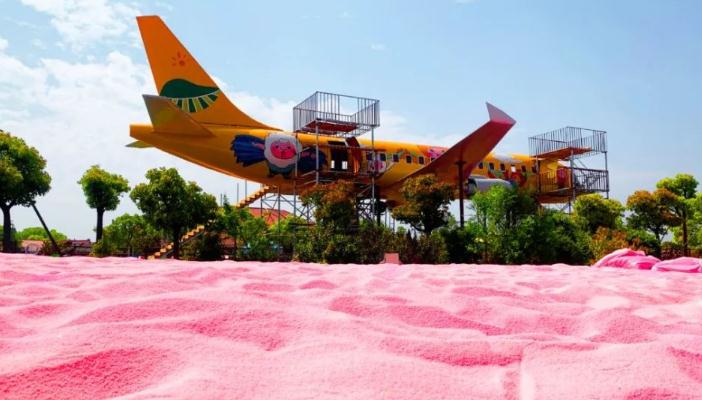 苏州最美的沙滩,苏州打卡景点粉色沙滩