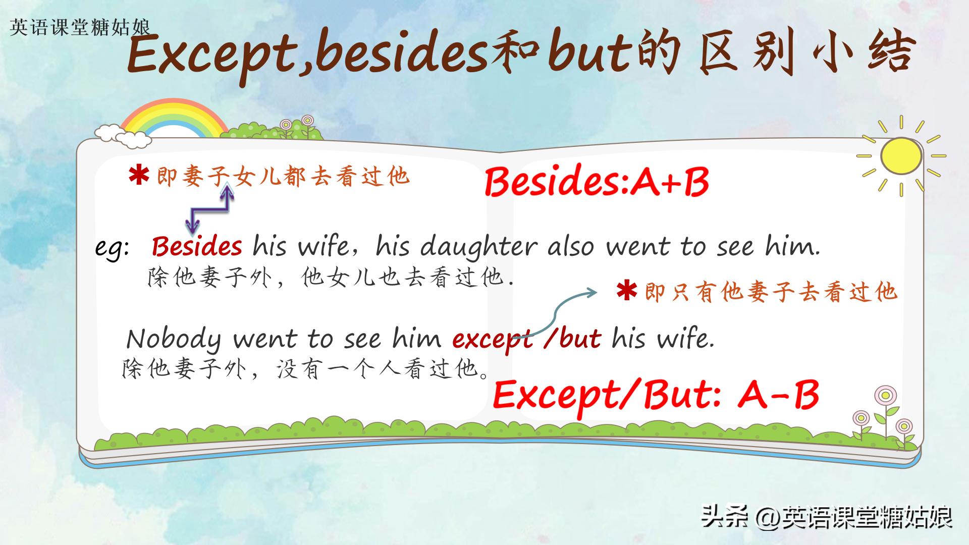 except和besides的英语用法,besides和except和but和exceptfor的区别