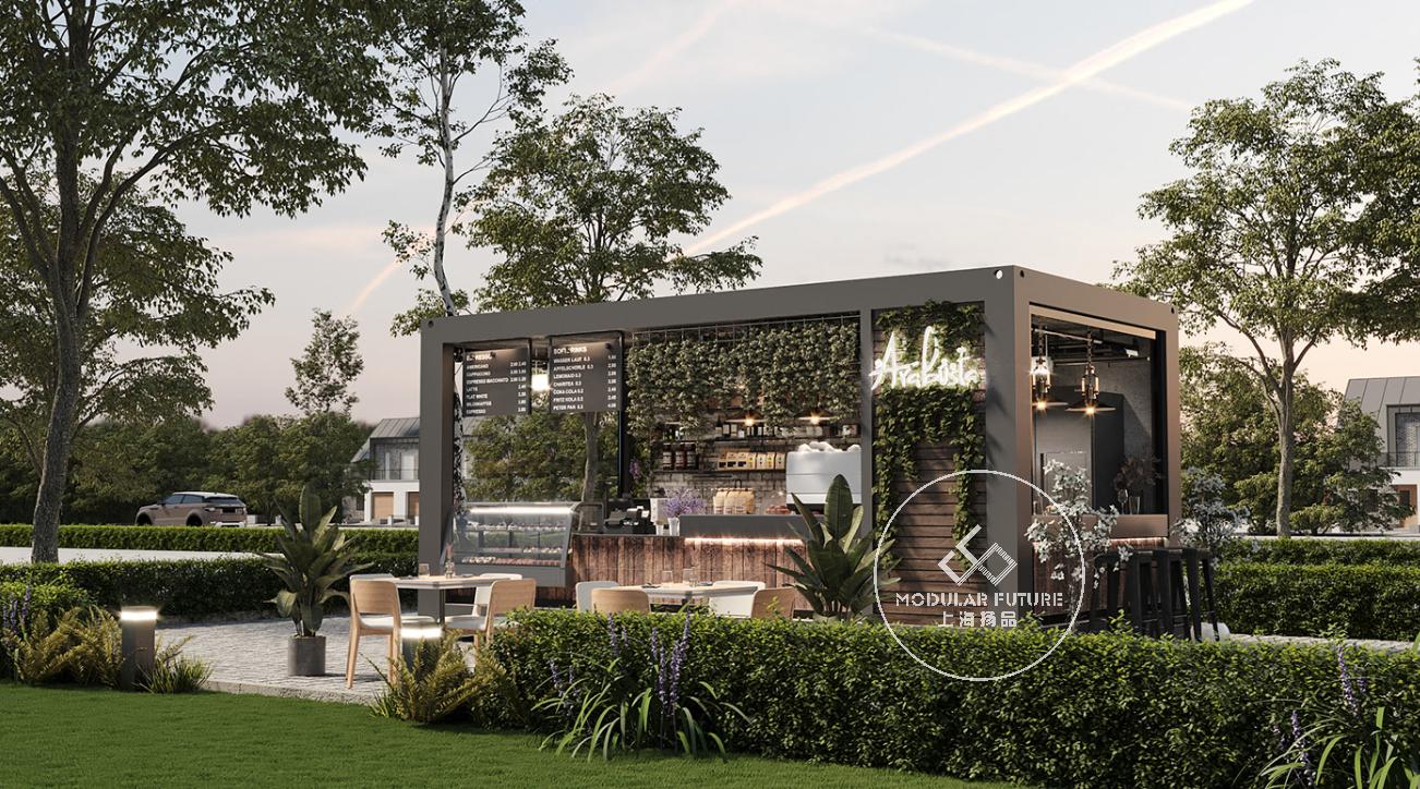 12米集装箱改造咖啡店案例,如何创意一个多功能咖啡店