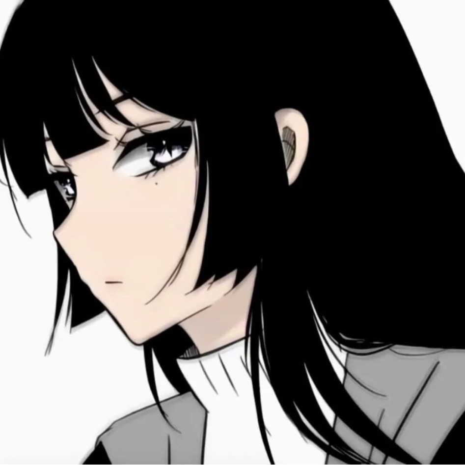 wechat头像女动漫黑白,wechat黑白清冷头像