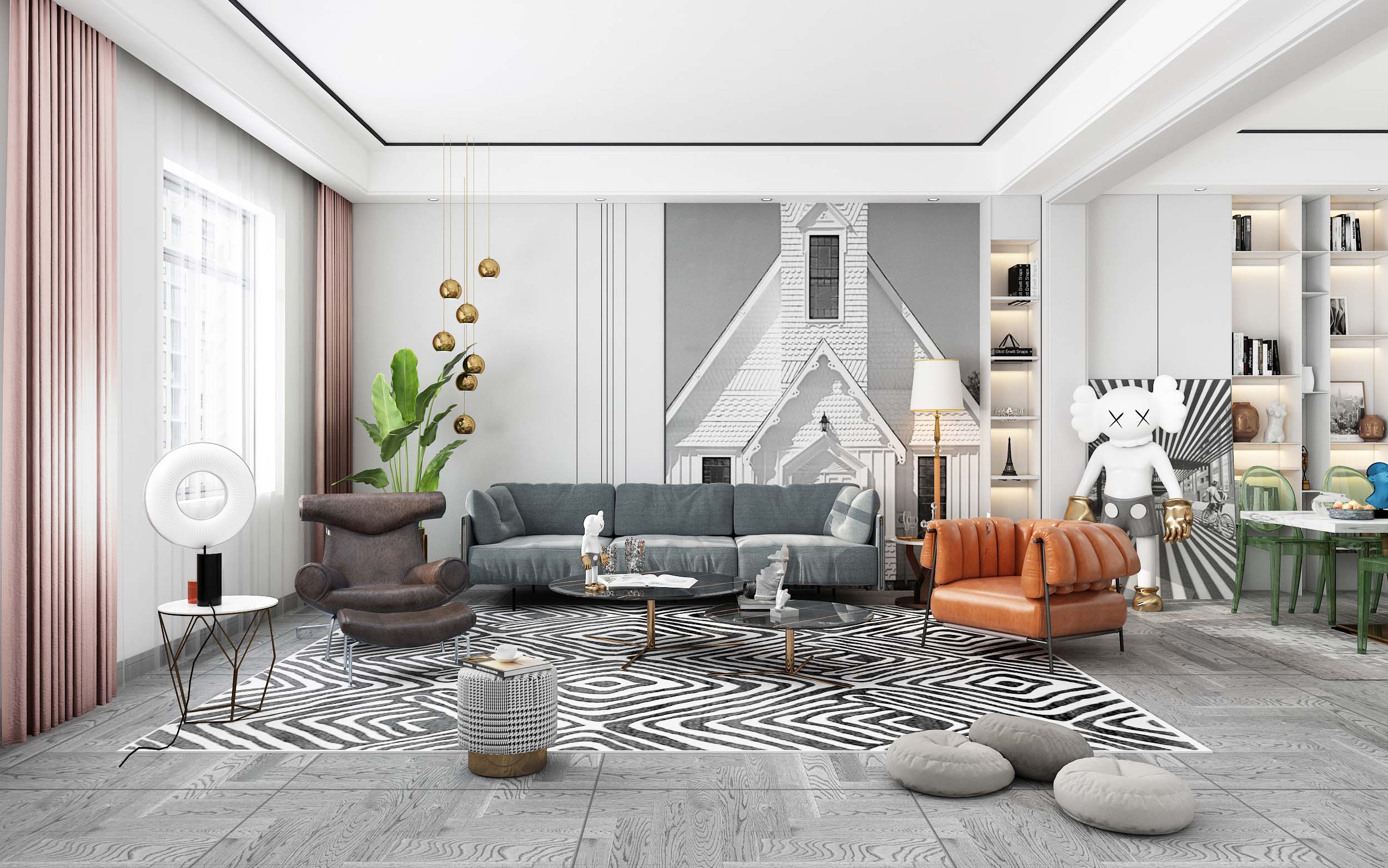 30款客厅吊顶图片,简装吊顶客厅效果图