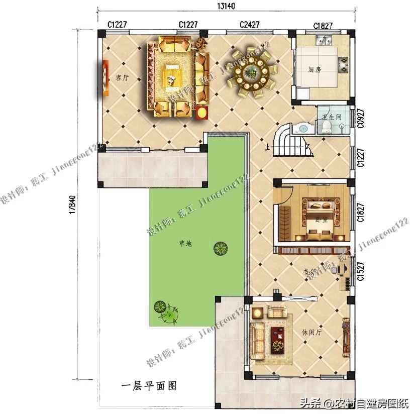 简约现代风农村二层别墅,经济实用二层农村现代风小别墅