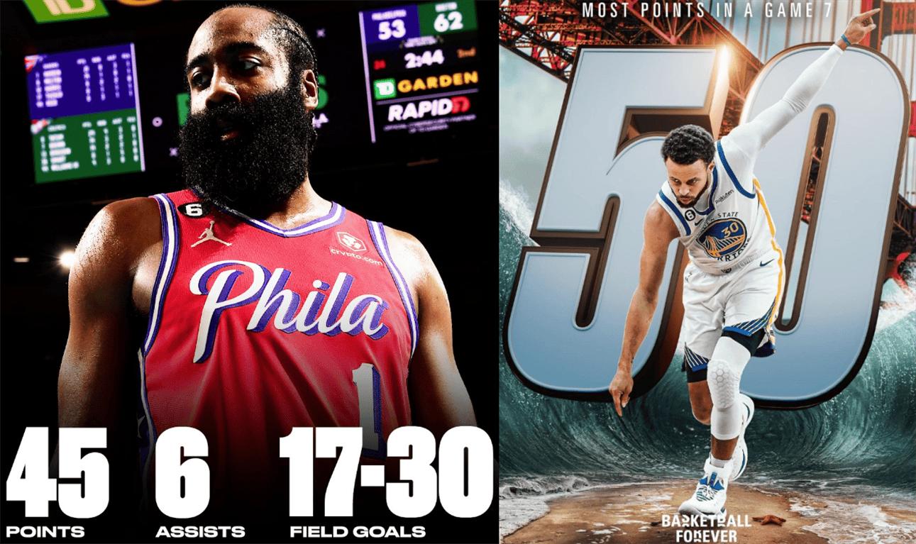 季后赛哈登绝杀凯尔特人,哈登西决首战41分却被库里完爆