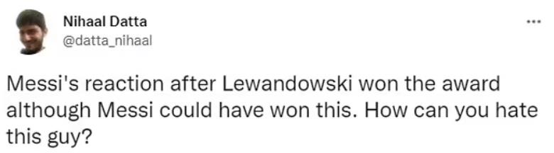 莱万看梅西领奖的图片,梅西获奖感言谈莱万