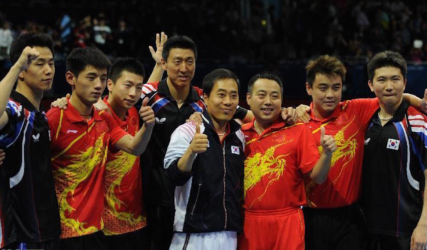 国乒参加韩国乒乓球公开赛的名单,父子档韩国