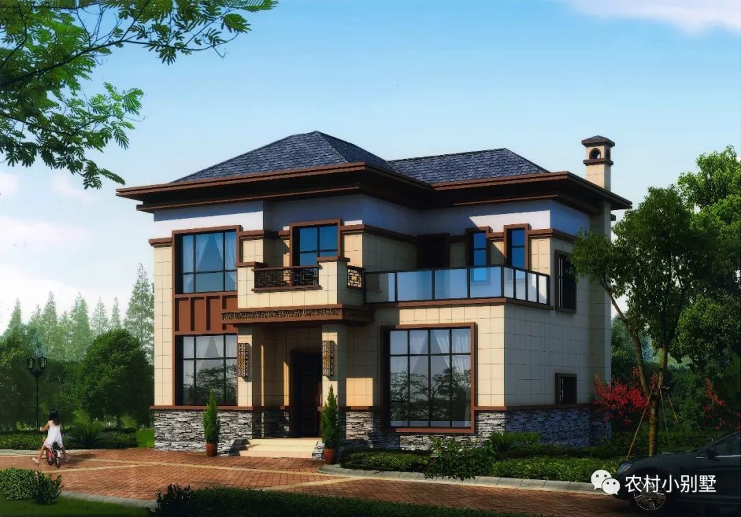 农村自建别墅带柴火灶设计,农村带堂屋柴火灶三层别墅实拍图