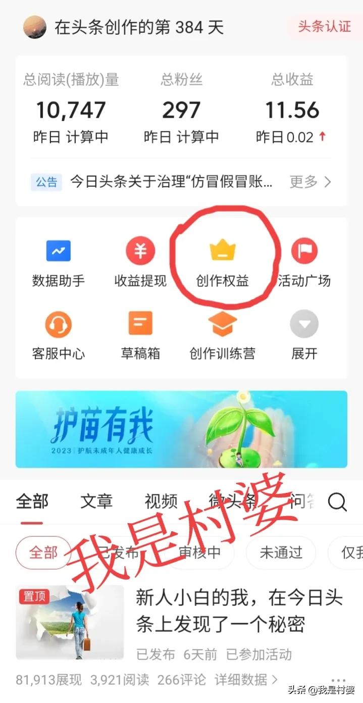 52岁农村阿姨，在头条开通文章首发功能，获得额外分成