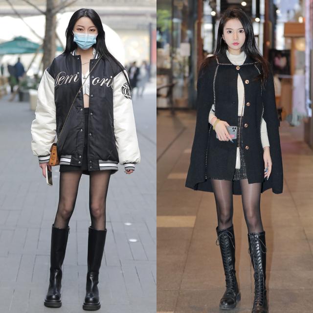 秋季过膝袜子穿法提升你的时尚感,深肉色丝袜的正确穿法