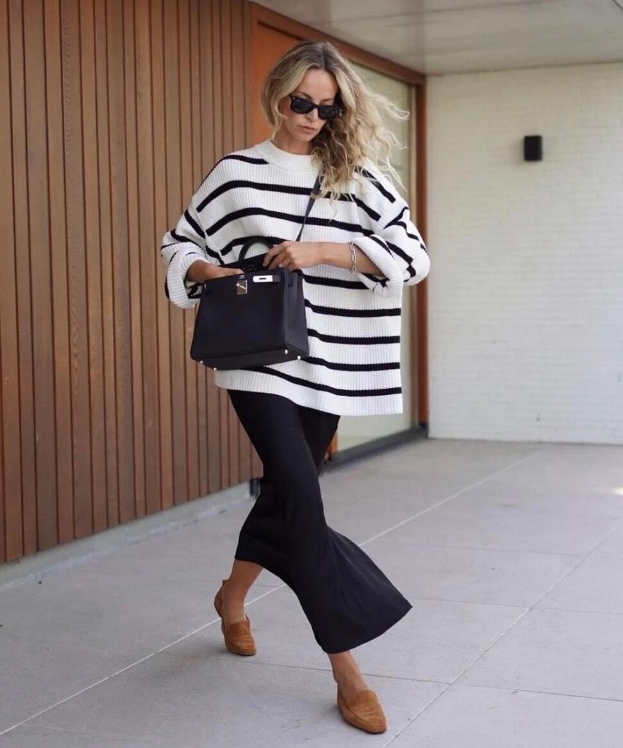 经典条纹衫的三种搭配,条纹衫怎么穿好看