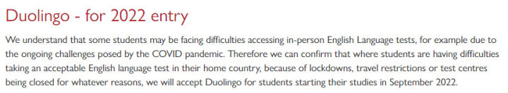 「注意」英国大学2022年本科&硕士直入接受多邻国!最新院校清单
