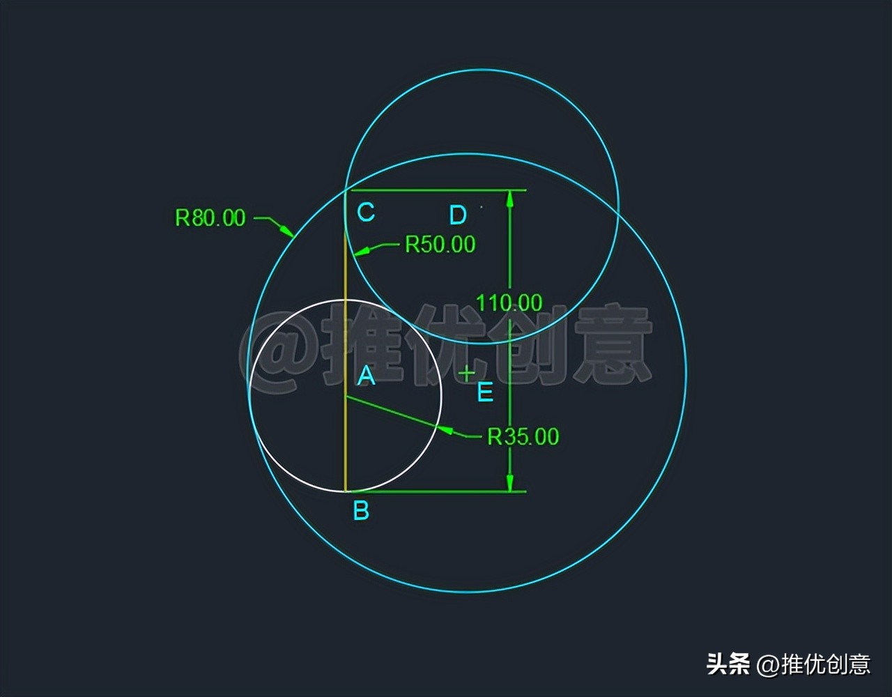 简单的水滴,cad制图水滴