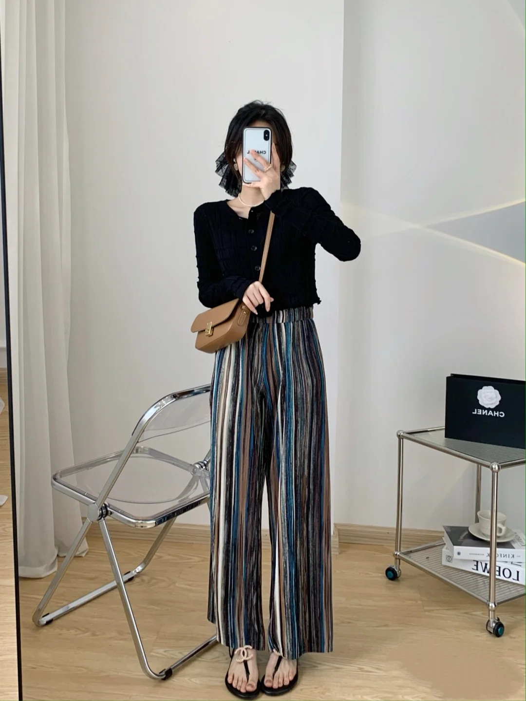 冬天穿什么裤子显瘦显腿长卫裤,百搭裤子设计感显高显瘦直筒裤