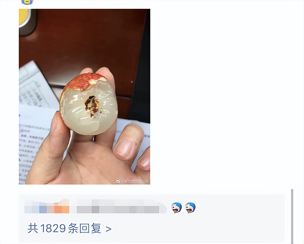 吃了很多个荔枝才发现里面有虫,吃了荔枝里面有白色的虫
