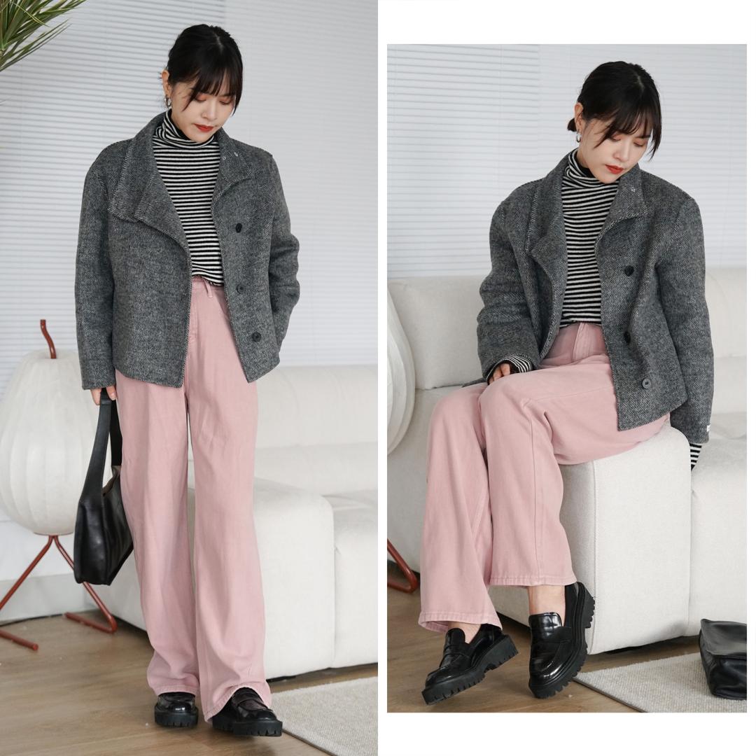 小个子拼接毛衣棉服最新款时髦,秋冬慵懒毛衣棉服内搭