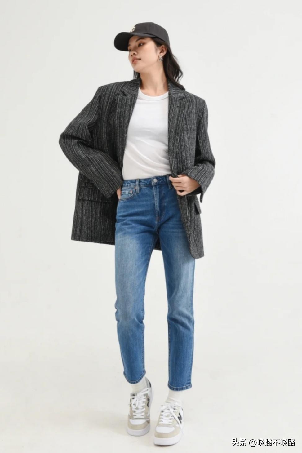 烟管裤搭配毛呢西装外套,西装烟管裤穿搭女春秋搭配高级感