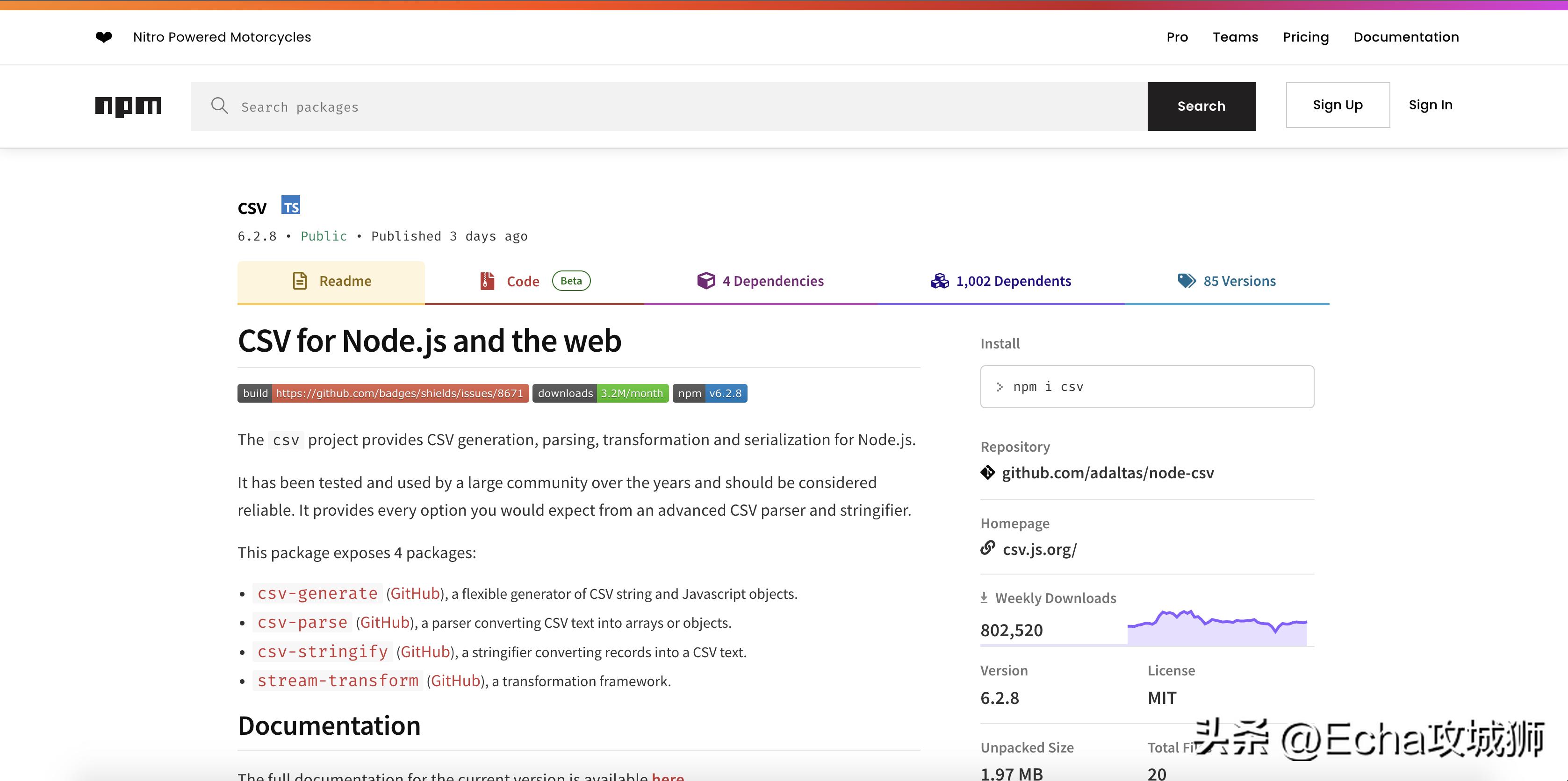 npm包包推荐,十大npm包排行