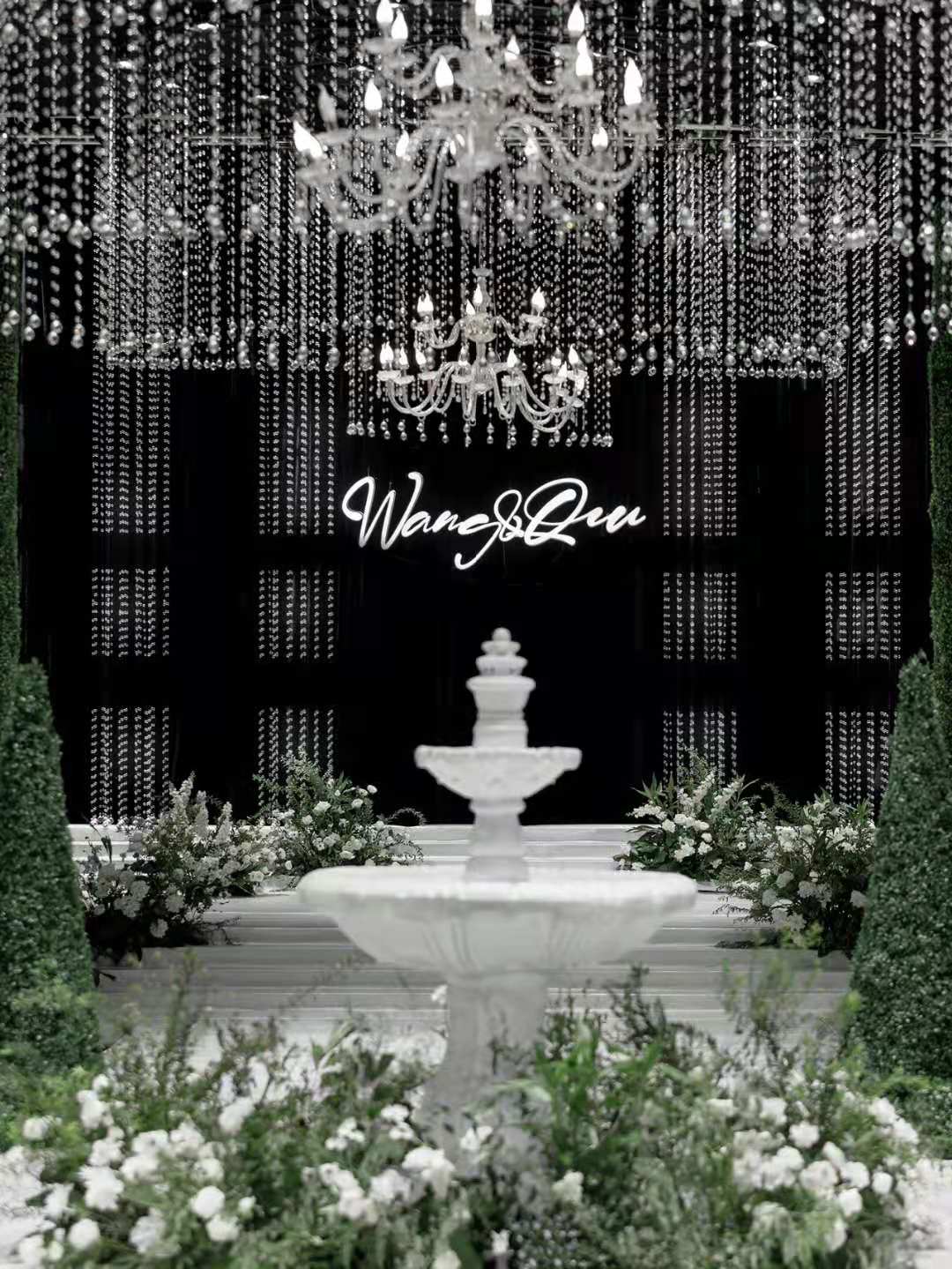 自由的法式蓝清新的主题婚礼设计,全世界独一无二专属高级水晶婚礼