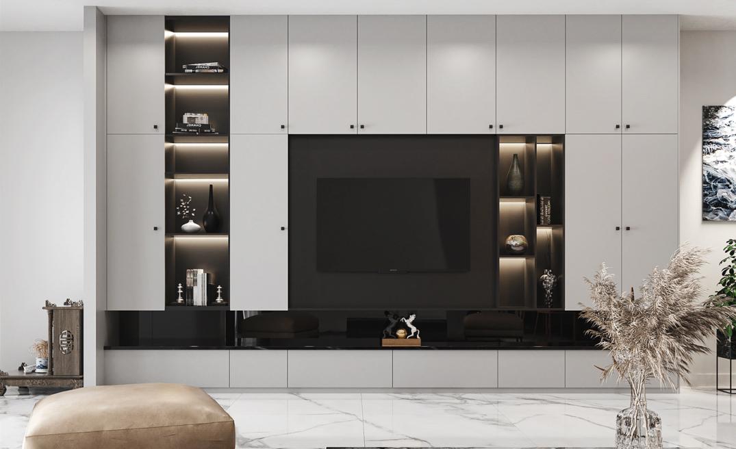 小户型收纳电视柜设计,电视柜这样设计美观又实用