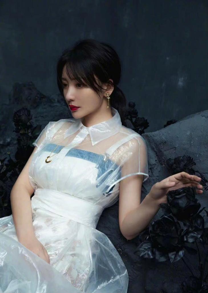 柳岩浅粉色连身裙图片,柳岩一袭紧身小黑裙亮相活动