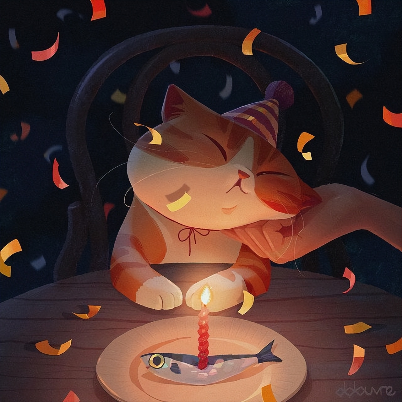 DDouvre插画|拟人化的小动物头像，治愈系猫咪肖像画系列