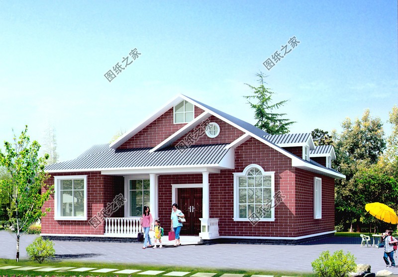 农村最简单实惠一层半设计图,农村一层半的设计图