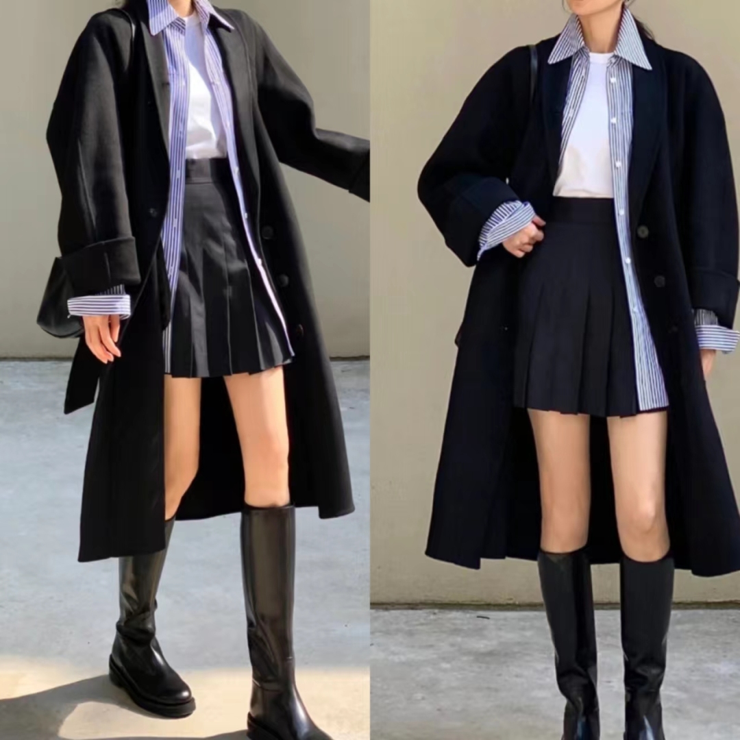19套长款大衣内搭推荐,层次分明显高显瘦