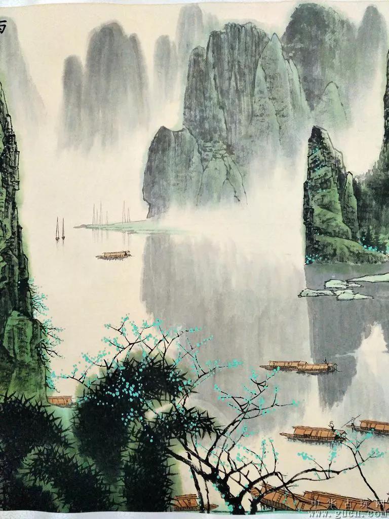 现代山水画名家竖幅作品欣赏,寓意好的庭院名家山水画欣赏