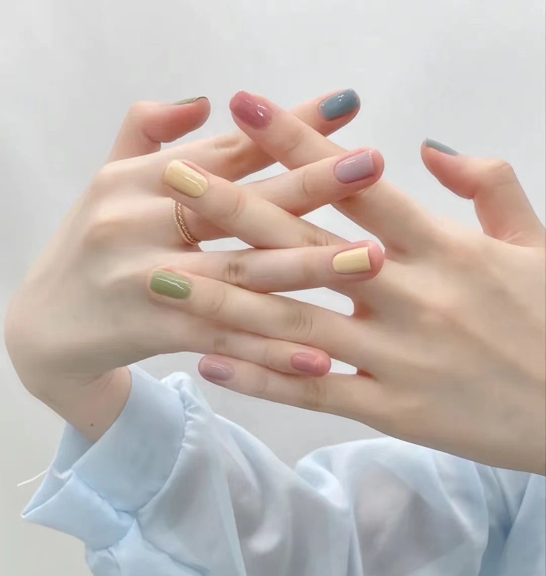 过年短指甲美甲图片大全,短指甲做长美甲疼吗