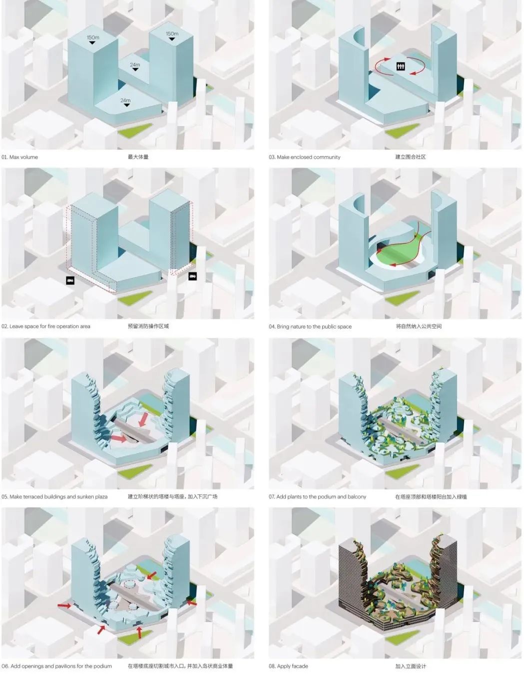 各种地标建筑的设计方案,城市居住区绿色建筑设计